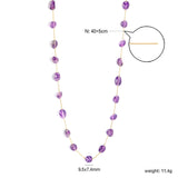 Approx. 9.5*7.4mm amethyst accessories 0.3 elongated chain 40+5cm+6mm round plate necklace gold color