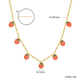 6*7.2mm Beetle Drip Oil Accessories 0.35 Cross Chain*40+5+6mm Round Plaque Necklace Golden