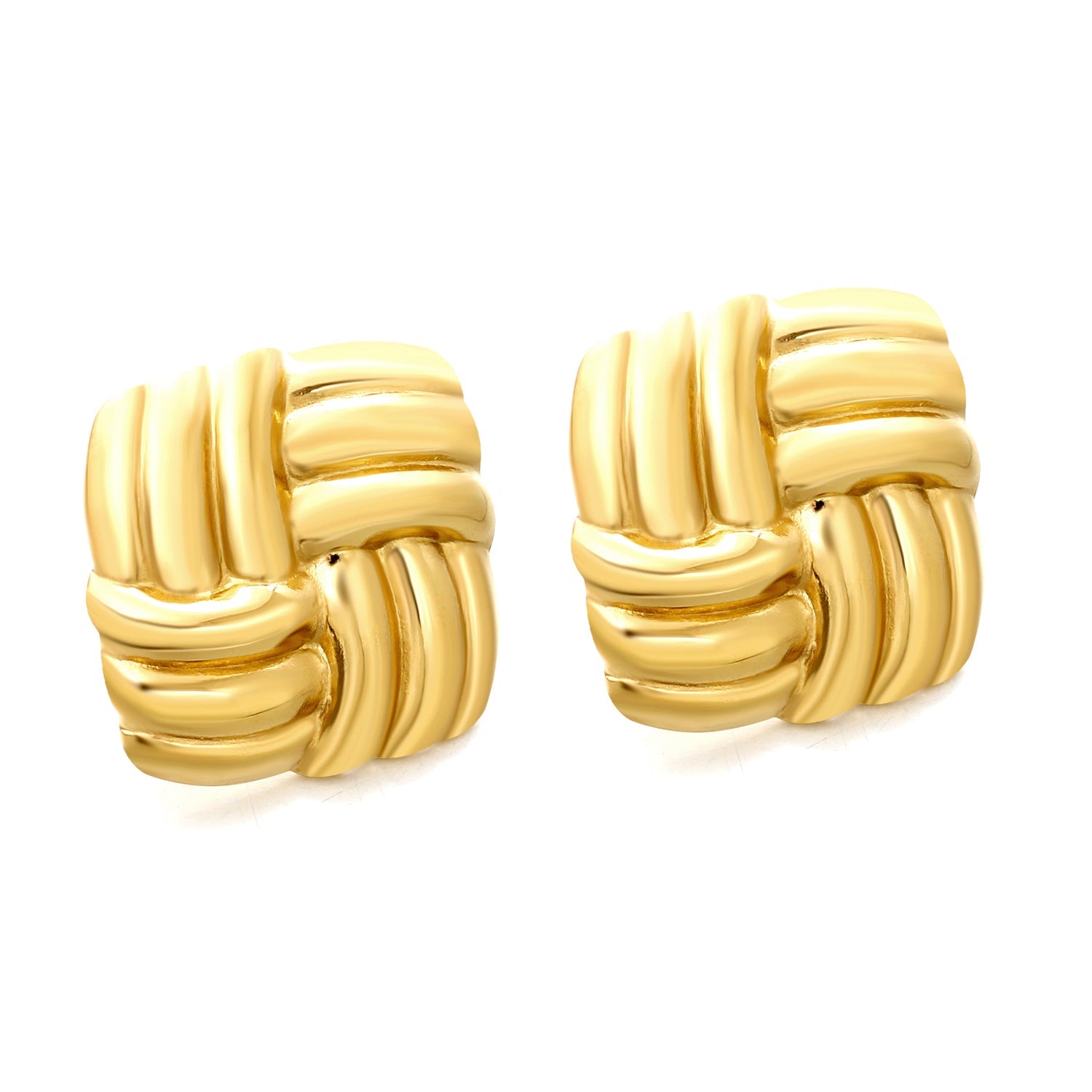 Square Knitted Earrings 21*21mm Gold Color asonjewelry