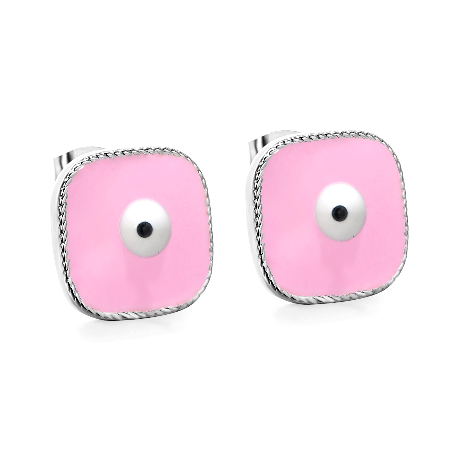 Lace Square with Multi-color Eyelets Multi-color Bottom Oil Drop Earrings 16.5*16.5mm asonjewelry