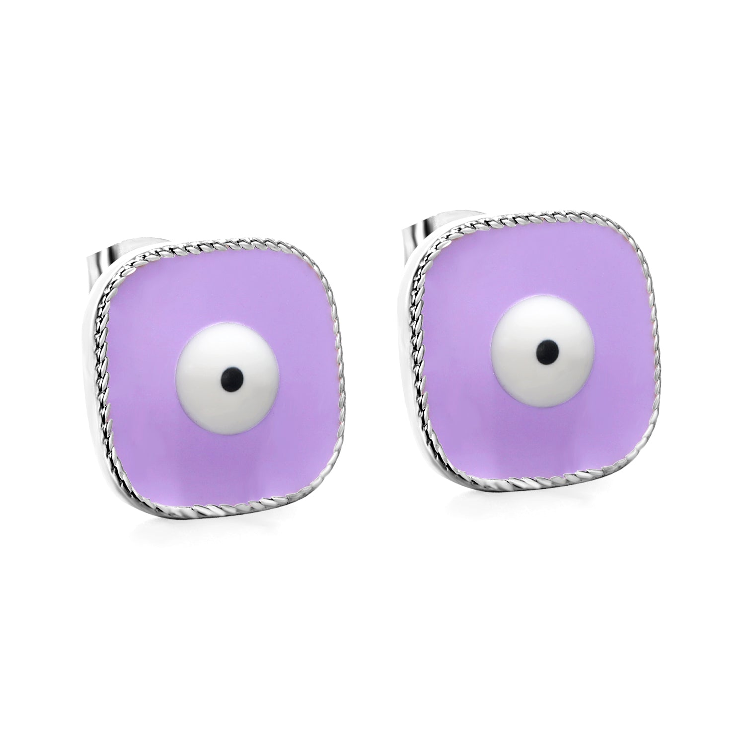 Lace Square with Multi-color Eyelets Multi-color Bottom Oil Drop Earrings 16.5*16.5mm asonjewelry