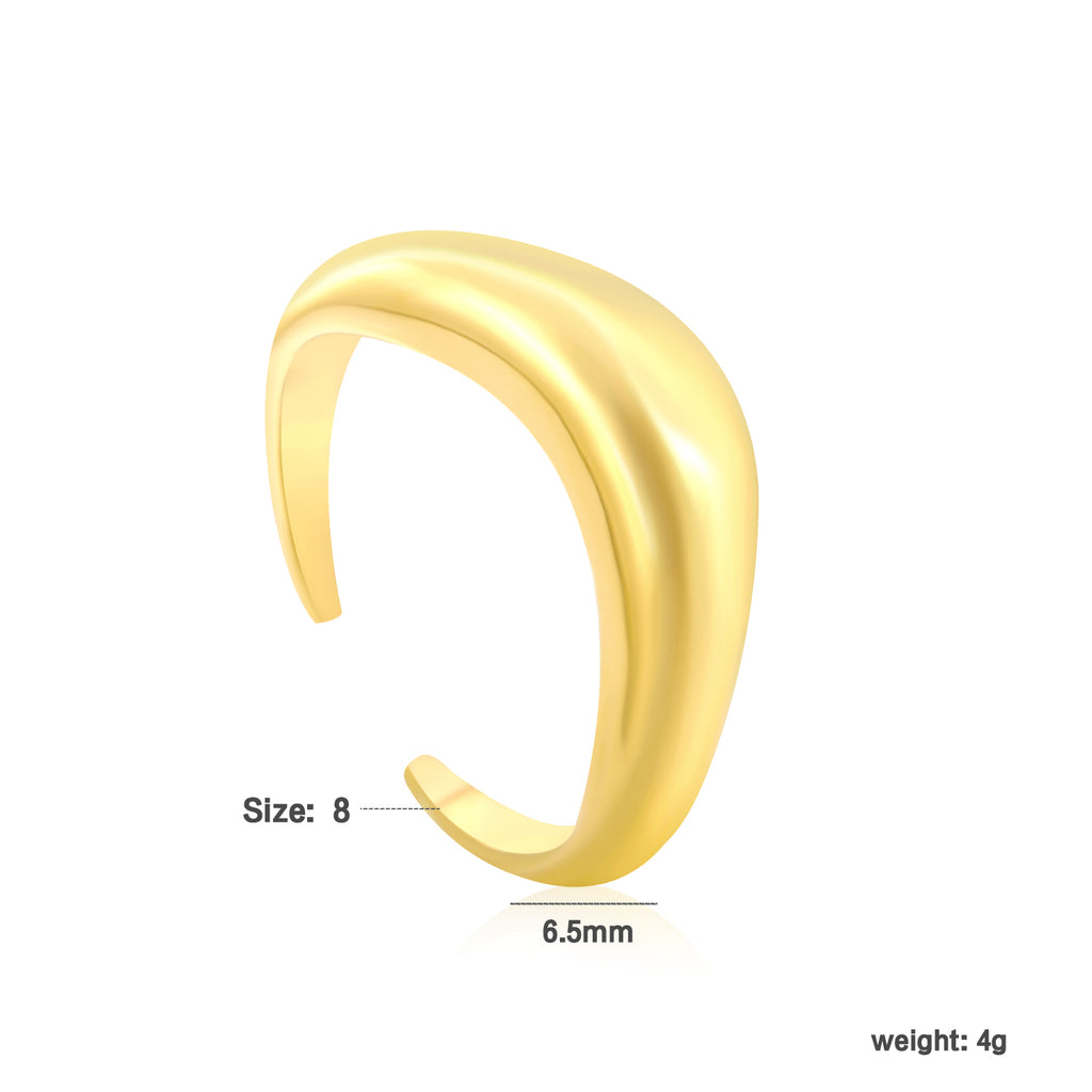 6.5mm Height Split Design Steel/Gold Plated Stylish Ring