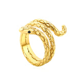 26mm H-Size Gold-Plated Snake Design Ornamental Ring