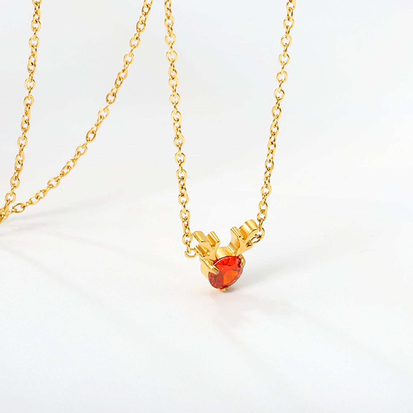 Children's Christmas Moose Antler Necklace Gold asonjewelry