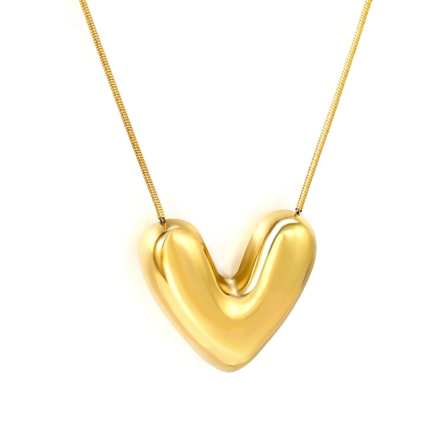 25*22mm heart pendant necklace 40+5cm asonjewelry