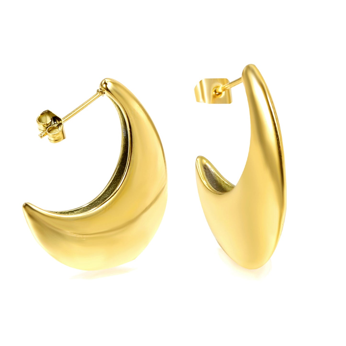 Little Fat Moon Earrings 24.5*26.8mm asonjewelry
