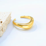 6.5mm Height Split Design Steel/Gold Plated Stylish Ring