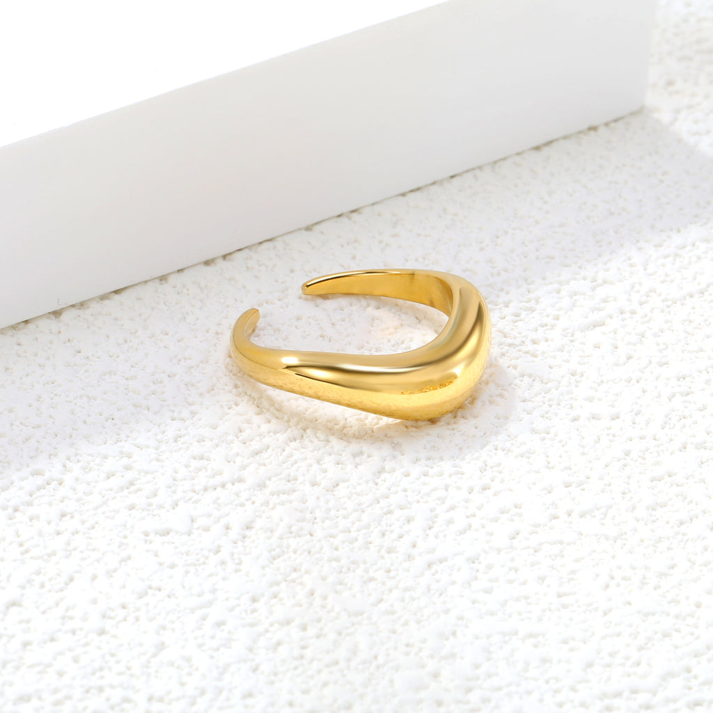 6.5mm Height Split Design Steel/Gold Plated Stylish Ring