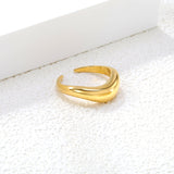 6.5mm Height Split Design Steel/Gold Plated Stylish Ring