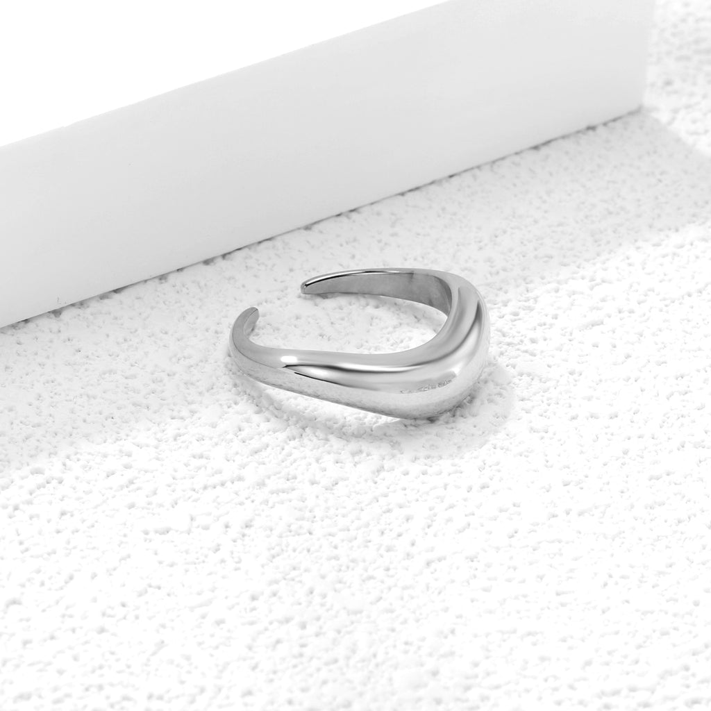 6.5mm Height Split Design Steel/Gold Plated Stylish Ring