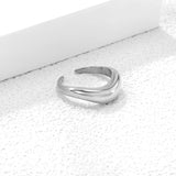 6.5mm Height Split Design Steel/Gold Plated Stylish Ring