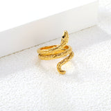 26mm H-Size Gold-Plated Snake Design Ornamental Ring