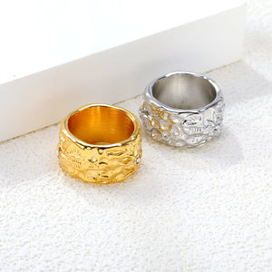 12.5mm Octagonal Pearl-Embellished Steel/Gold Tone Ring
