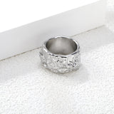 12.5mm Octagonal Pearl-Embellished Steel/Gold Tone Ring