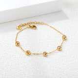 6mm Round Sticky Swarovski Diamonds 17.5+3cm+6mm Bracelet Golden