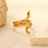 26mm H-Size Gold-Plated Snake Design Ornamental Ring