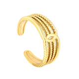 4.3mm Minimalist Golden Open Ring for Women ¨C Dainty Adjustable Thin Band, Versatile & Elegant