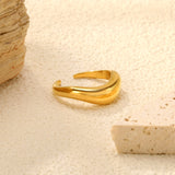 6.5mm Height Split Design Steel/Gold Plated Stylish Ring