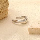 6.5mm Height Split Design Steel/Gold Plated Stylish Ring