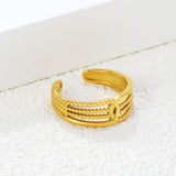 4.3mm Minimalist Golden Open Ring for Women ¨C Dainty Adjustable Thin Band, Versatile & Elegant