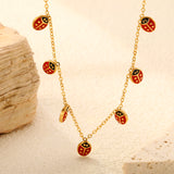 6*7.2mm Beetle Drip Oil Accessories 0.35 Cross Chain*40+5+6mm Round Plaque Necklace Golden