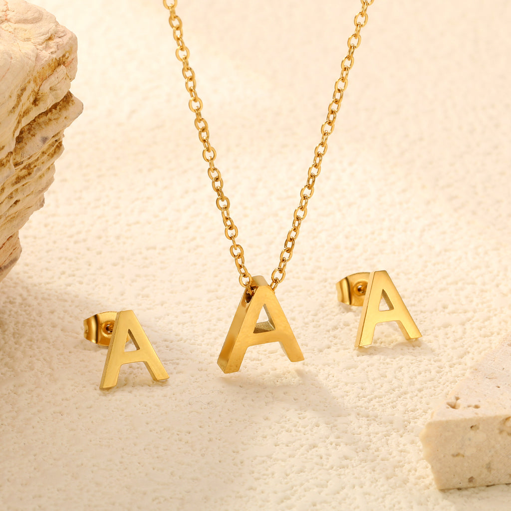 Steel/Gold Cut Letters Set without Diamonds A-Z