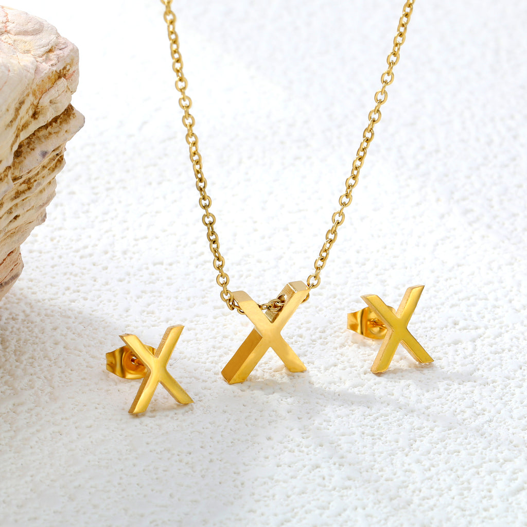 Steel/Gold Cut Letters Set without Diamonds A-Z