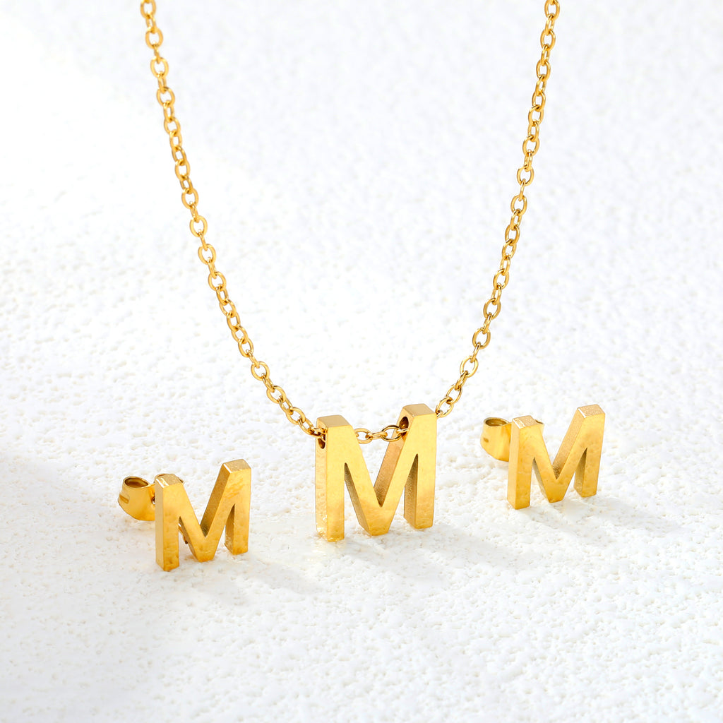 Steel/Gold Cut Letters Set without Diamonds A-Z