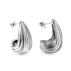 Vertical Drop Oval Earrings 15.6*28.7mm/17*30mm Steel Color/Gold Color