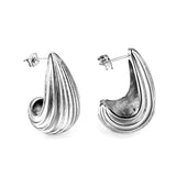 Vertical Drop Oval Earrings 15.6*28.7mm/17*30mm Steel Color/Gold Color