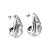 Vertical Drop Oval Earrings 15.6*28.7mm/17*30mm Steel Color/Gold Color