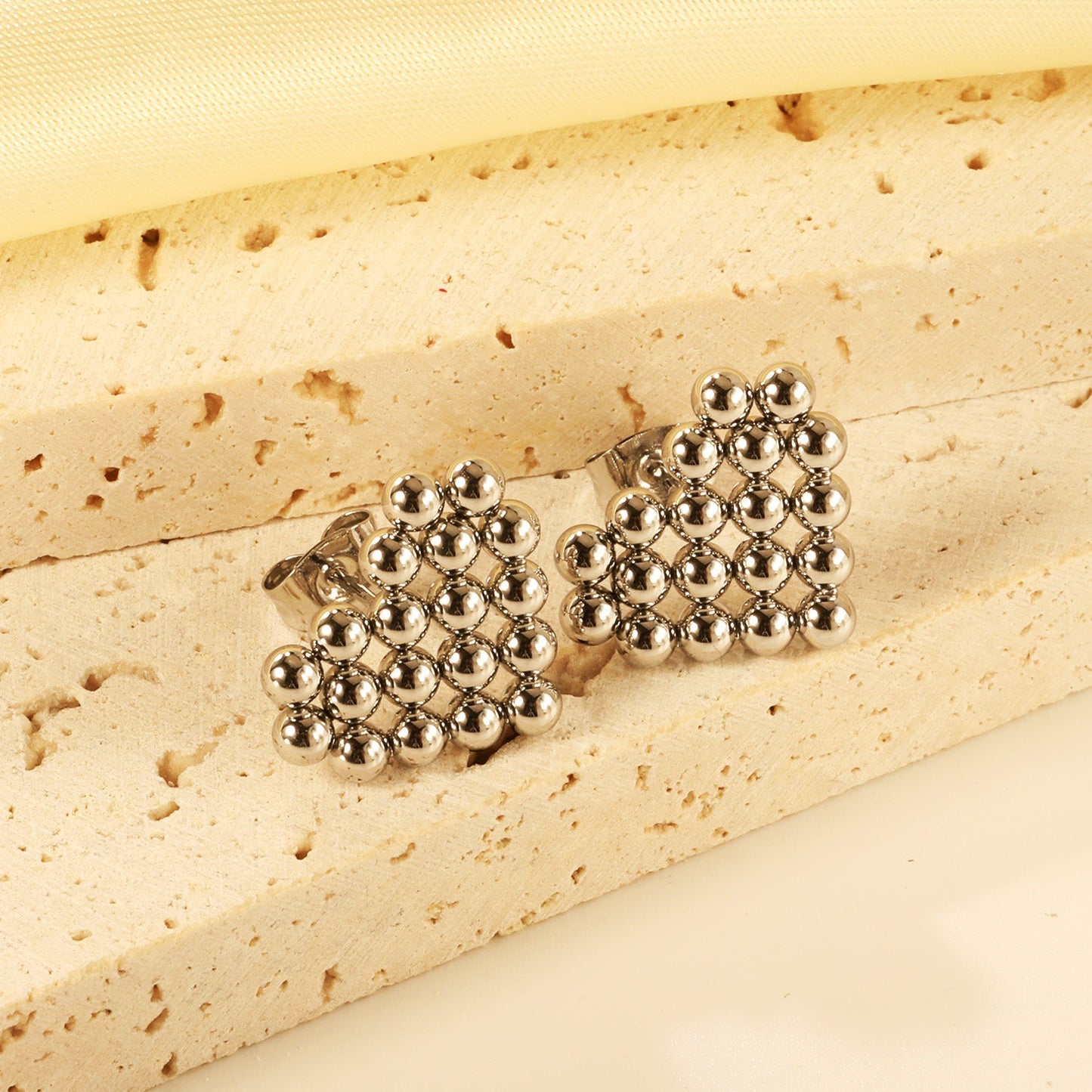 Heart Shaped Steel Bead Earrings 17*14.4mm asonjewelry