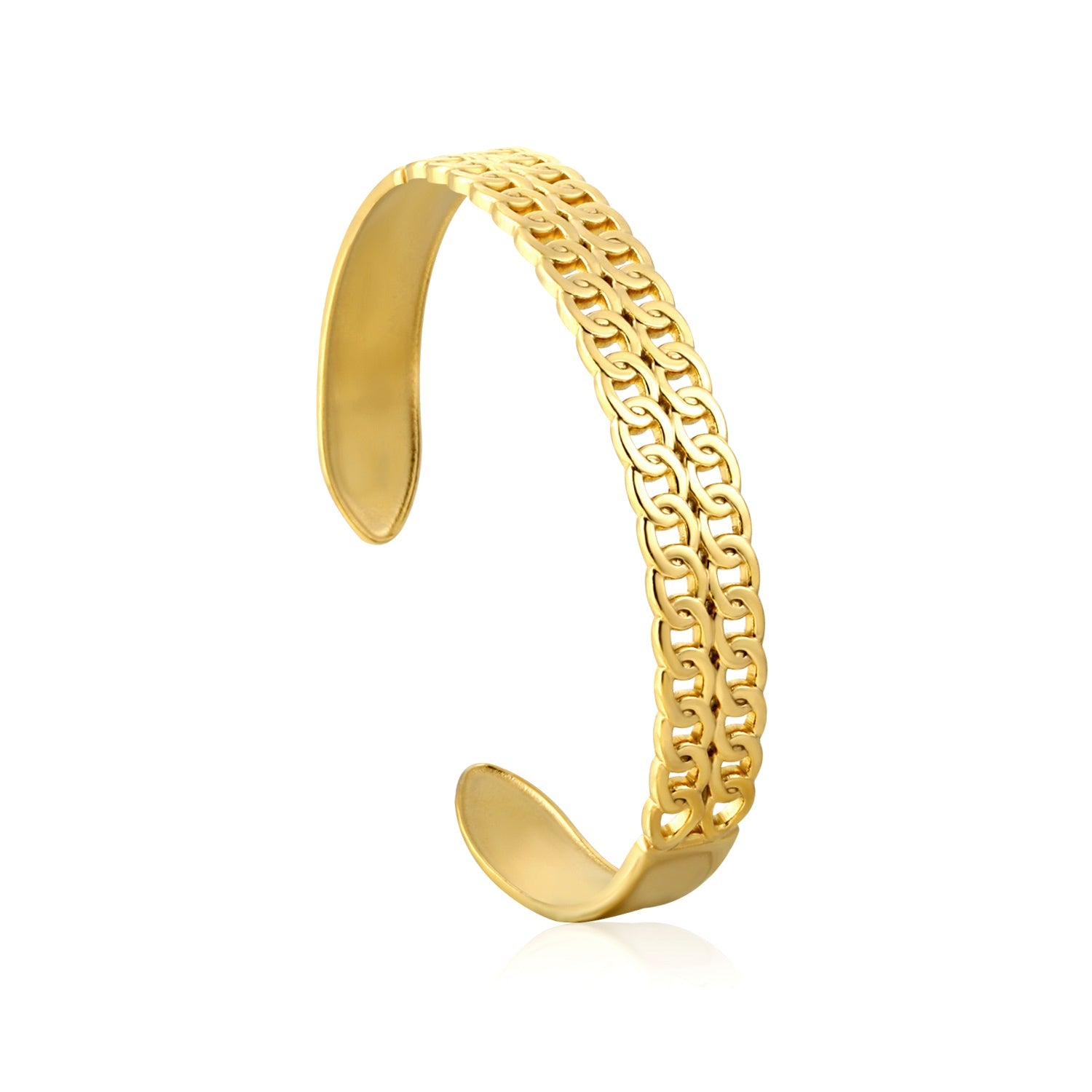 Oval openworked bracelet with double opening and several interconnected same-size pieces asonjewelry