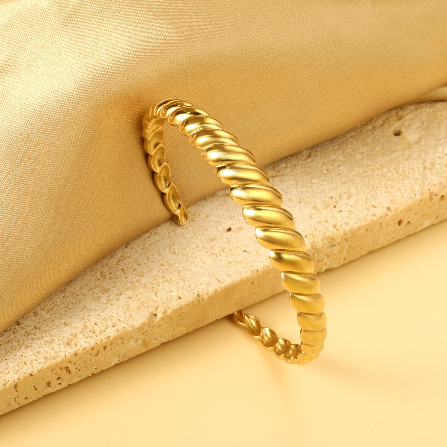 Open and twisted twist pattern bracelet asonjewelry