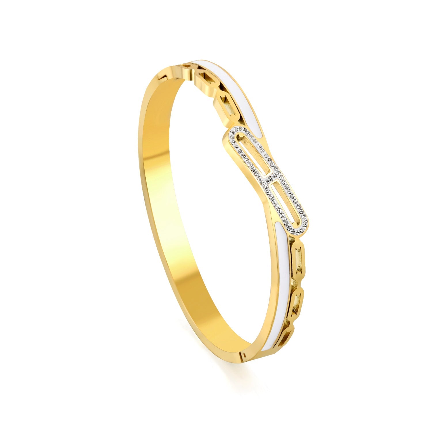 White oil drop wrap around & rectangle diamond bracelet asonjewelry