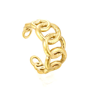 Golden Spiral Link SS Open Ring (Layered Spiral)