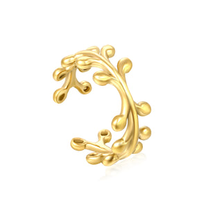 Oval Link Stainless Steel Open Ring - Modern Minimalist Design