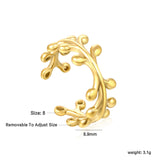 Oval Link Stainless Steel Open Ring - Modern Minimalist Design