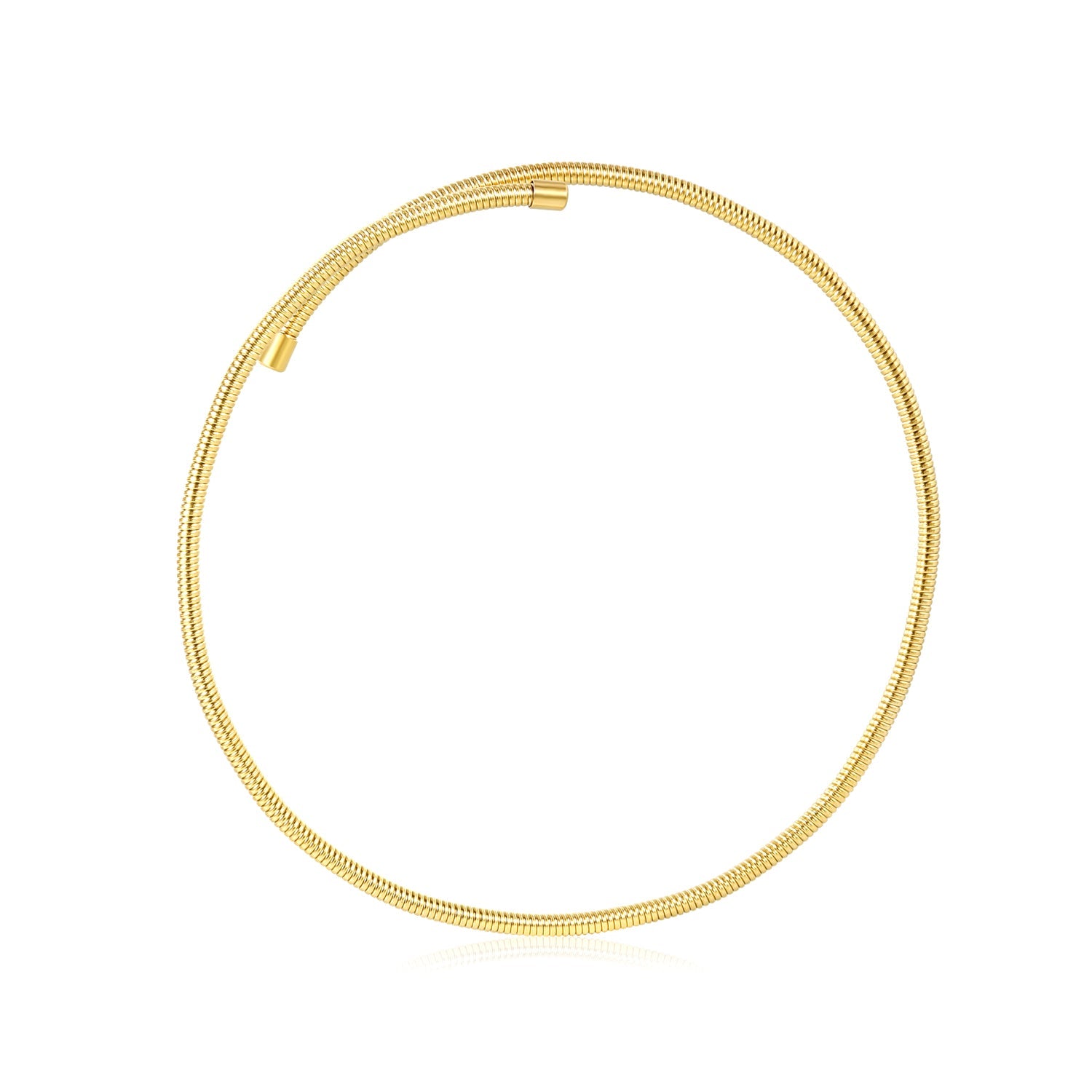 Gold Plated 3.9mm Wide Metal Necklace 47cm Length Non-Tarnish Hypoallergenic Classic Minimalist Gold Tone Chain for Women Everyday Casual Commute Wear asonjewelry