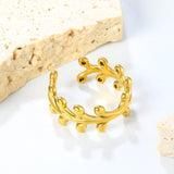 Oval Link Stainless Steel Open Ring - Modern Minimalist Design