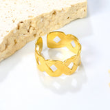 Golden Braided SS Open Ring (Cross-Braided Design)