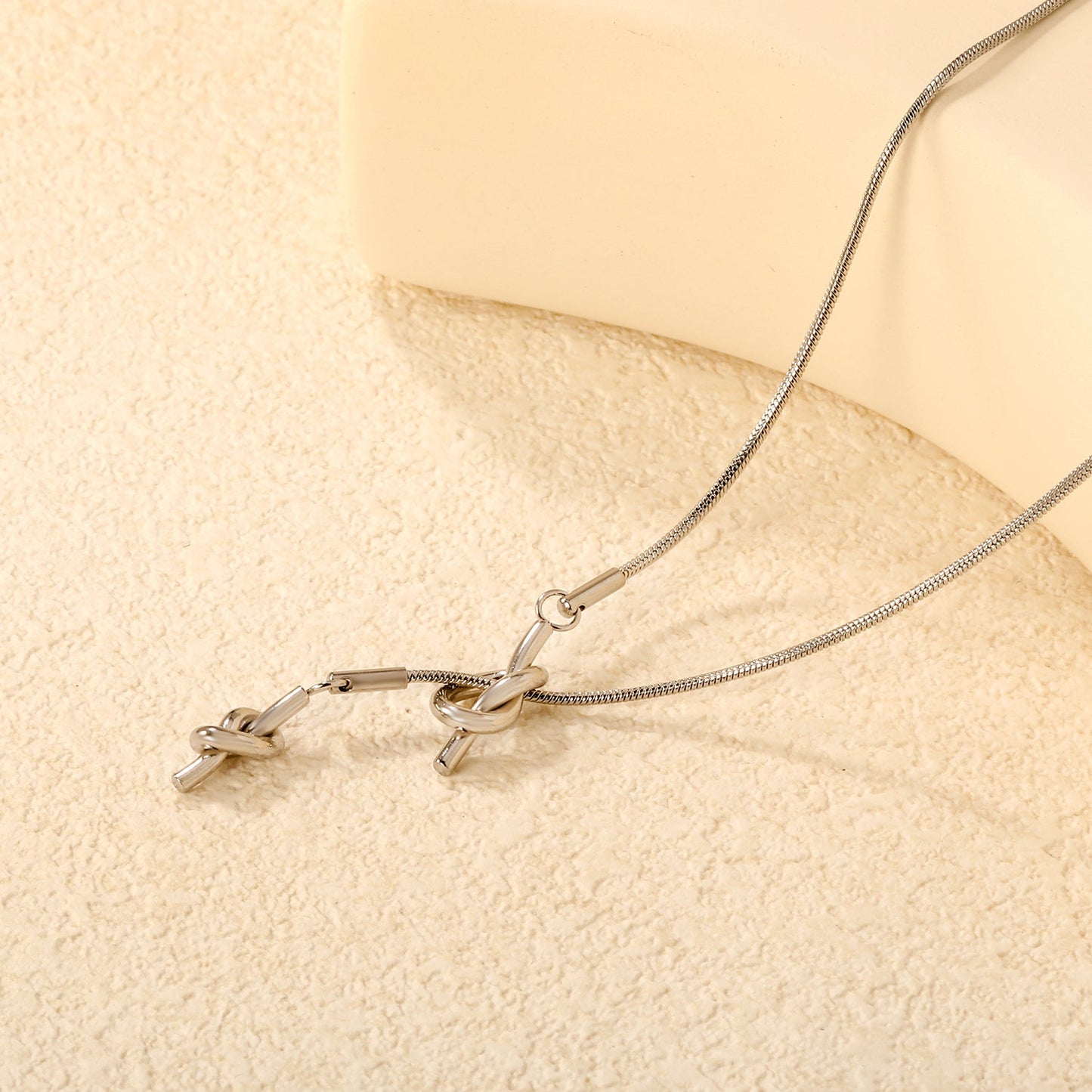 Sweater Chain 9x21mm Pendant 6x18mm Pendant Fringe Double Heart Sailor Knot 1.3 Round Snake 65cm Necklace Steel Color/Gold Color asonjewelry