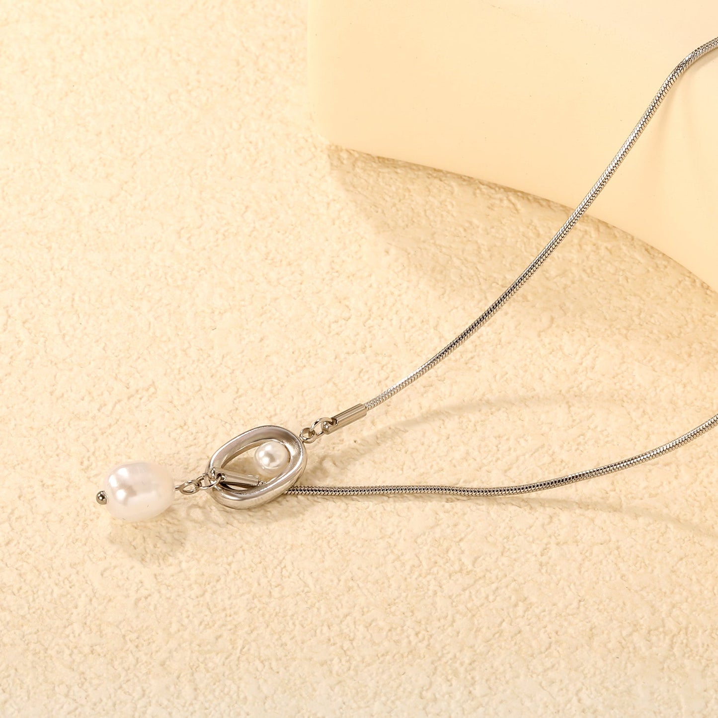 Sweater Chain 11.5x17mm Pendant 8x10mm Pendant Fringe Geometric Openwork Pearl 1.2 Round Snake 65cm Necklace Steel Color/Gold Color asonjewelry