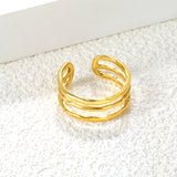 Spiral Link Open Ring - Stainless Steel Unique Layered Style