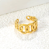 Golden Spiral Link SS Open Ring (Layered Spiral)