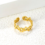 Golden Star Pattern SS Open Ring (Trendy Star-Circle)