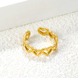 Star Pattern SS Open Ring - Trendy Star-Circle Cutout Style