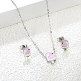 Ice-cream Set Steel / Gold Earrings: 5.9*10.2mm Pendant: 6.9*12mm 0.3 Cross Chain 42+5cm+6mm Round Plaque
