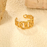 Golden Spiral Link SS Open Ring (Layered Spiral)