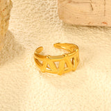 Heart-Shaped SS Open Ring - Romantic Gold-Tone Hollow Motif